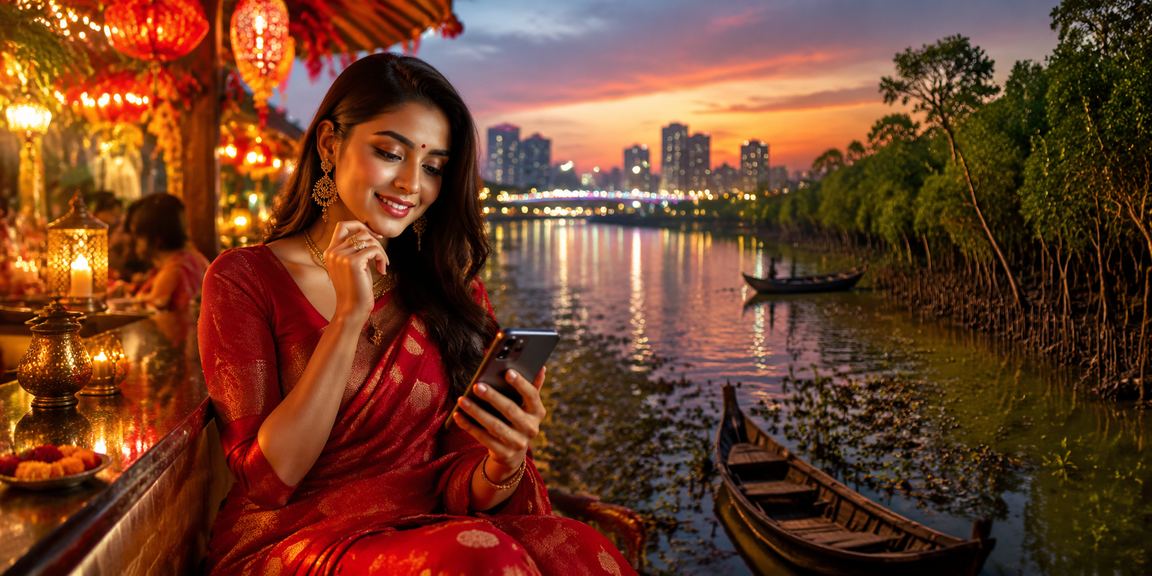 ঢাকায় একজন তরুণী bed11 - এ লটারি গেম খেলছেন